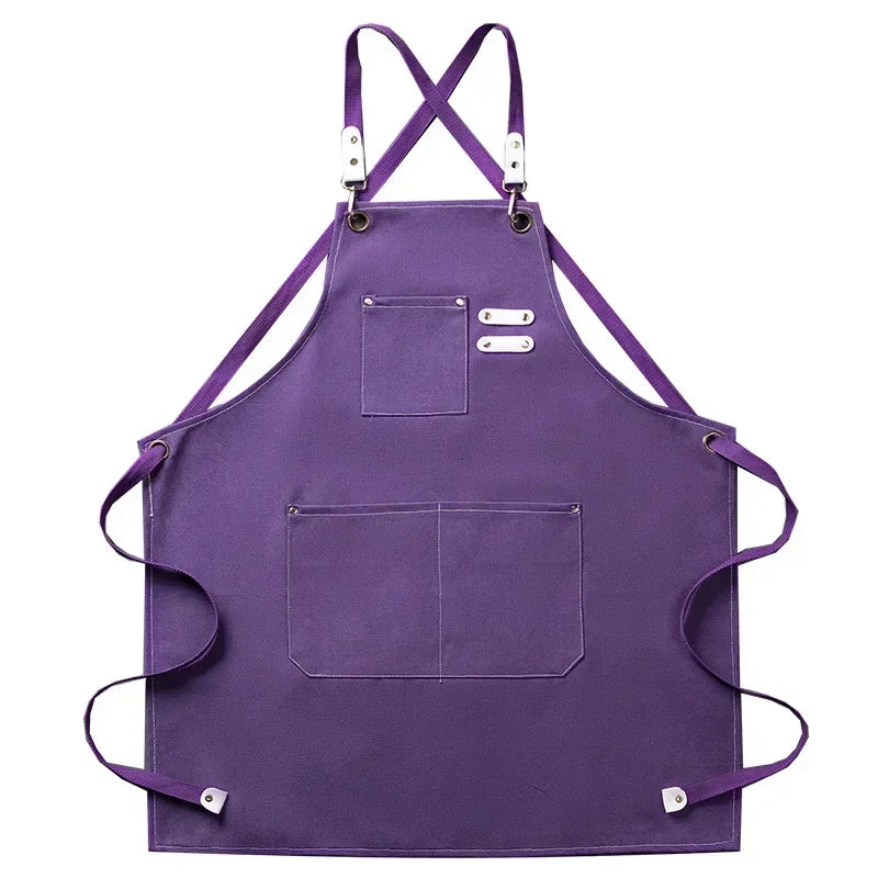 Canvas forkle med lommer, justerbart, Unisex | Skanto
