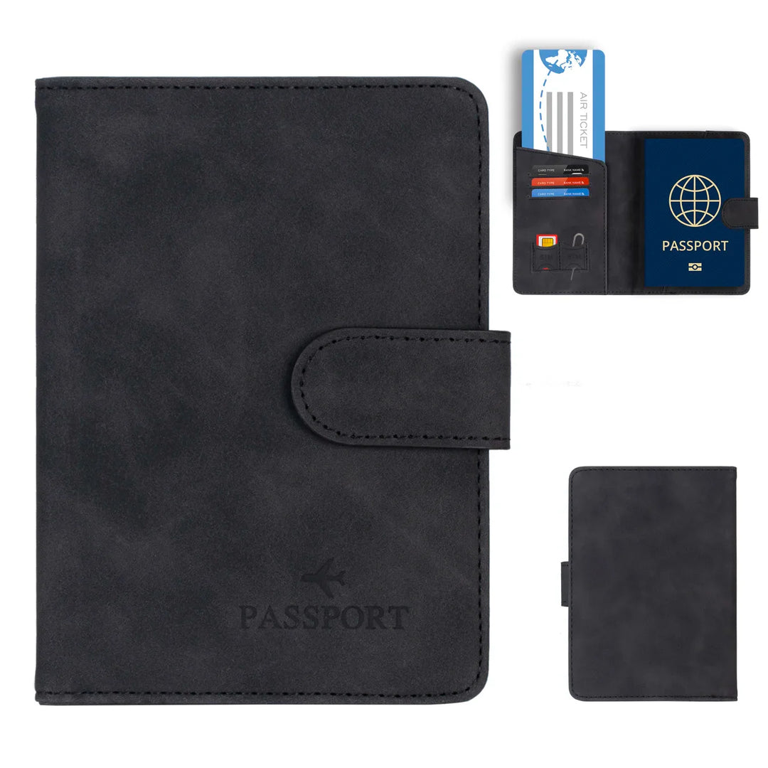 Skanto | Passholder Travello | RFID-beskyttelse | Ekte lærutseende | For kvinner og menn