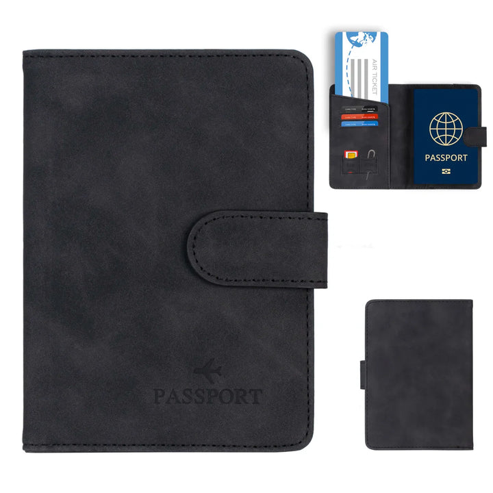 Skanto | Passholder Travello | RFID-beskyttelse | Ekte lærutseende | For kvinner og menn