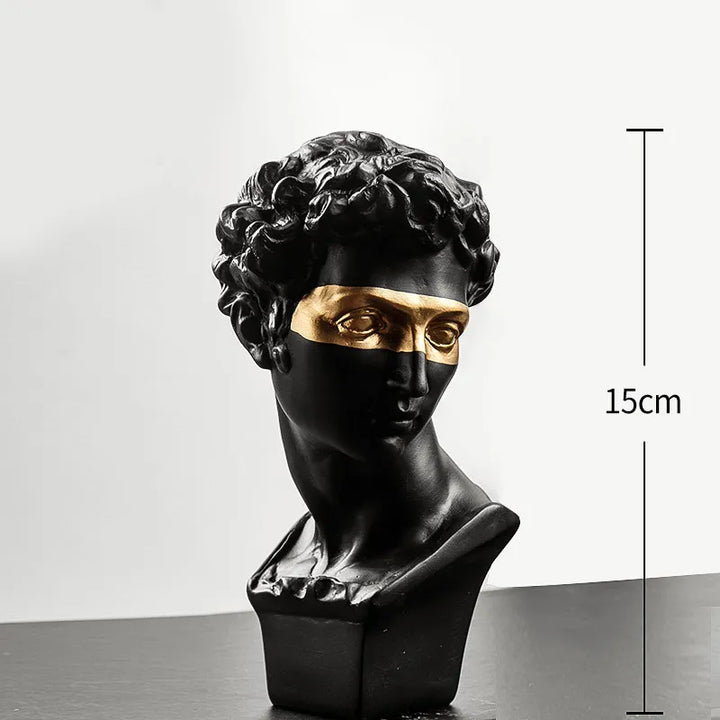 Skanto | Statuer for dekorasjon, 15 cm, David, kaffebord, hjemmedekorasjon, ornamente, byste av et rom laget av gips, hvit harpiks, dekorativ kunstskulptur