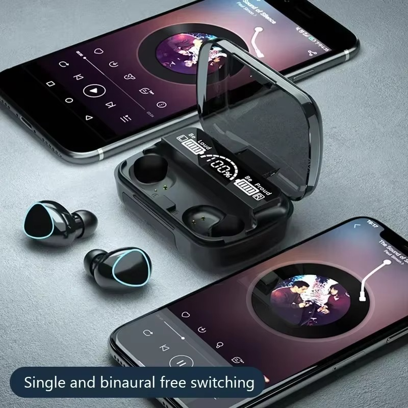 Skanto | TWS Bluetooth trådløse ørepropper med LED-skjerm, HiFi stereo lyd, vanntette spillhodetelefoner