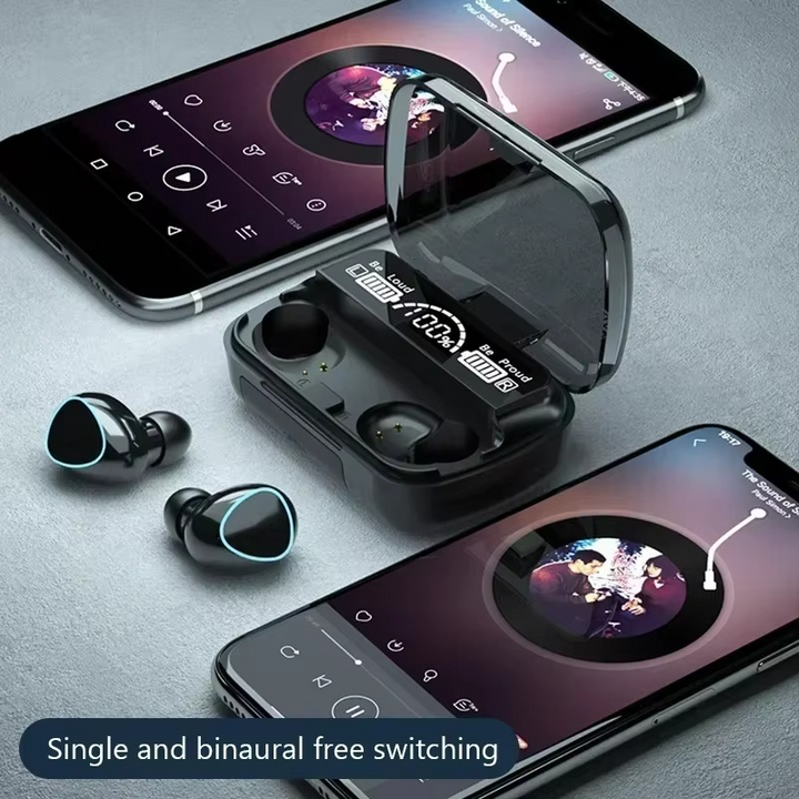 Skanto | TWS Bluetooth trådløse ørepropper med LED-skjerm, HiFi stereo lyd, vanntette spillhodetelefoner