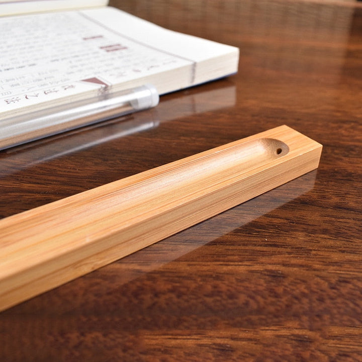 Skanto | Sandeltre Base Tre Røkelse Sticks Holder - 23cm Linje Røkelse Beholder for Hjemmedekor og Aromaterapi