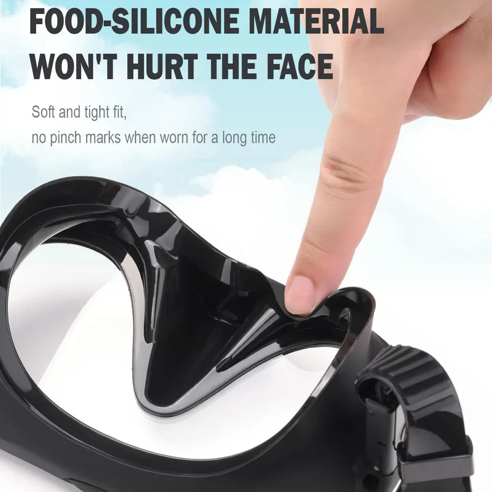 Norvo | Mareon dykkermaske med snorkel | 180° panoramautsikt | anti-lekkasje & HD glass | matvarekvalitet silikon