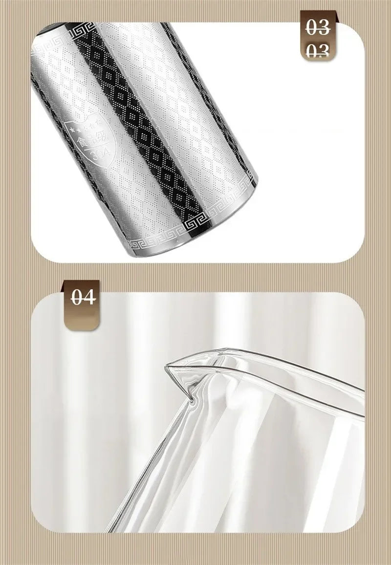 Skanto | 450ml-950ml Varmeresistente Glass Tekanne – Rustfritt Stål Te-sil, Blomstekanne for Kung Fu Te-servise, Puer- og Oolong-te