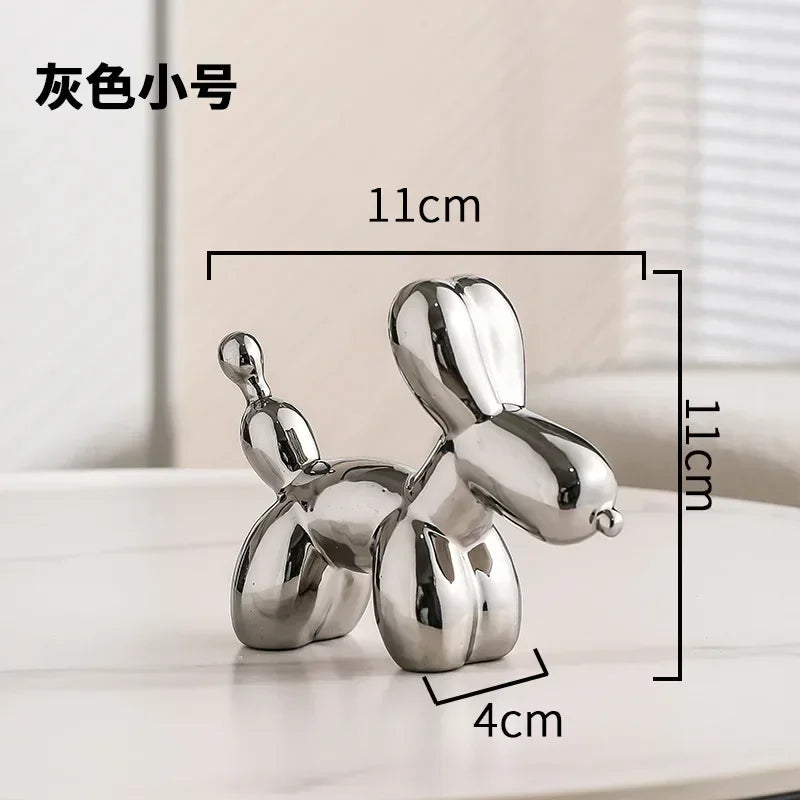 Skanto | Nordisk Keramisk Ballonghund Skulptur Gull Dyre Dekorasjoner Statue Stue Ornament Kreativ Skrivebord Ornament Hjem Dekor