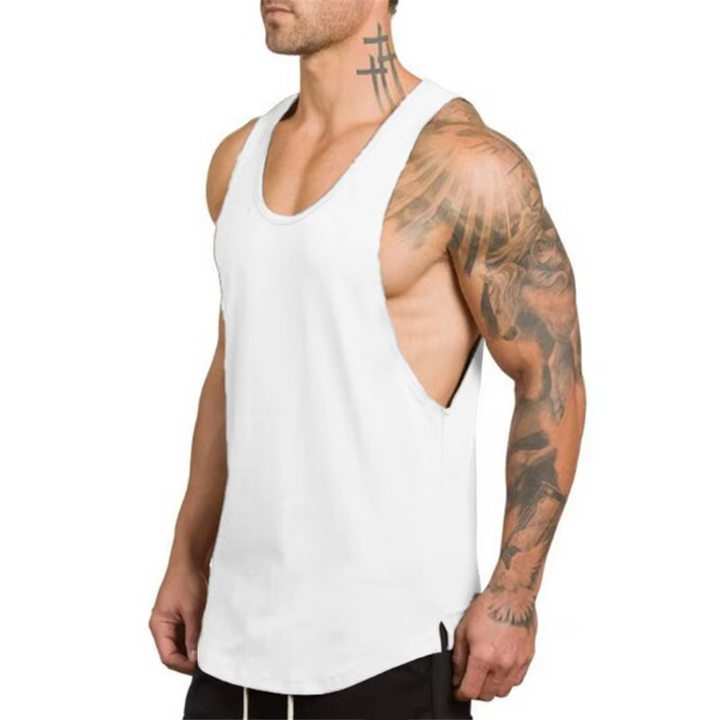 Skanto | Herres Bomull Pustende Ermeløs Trenings Tank Top