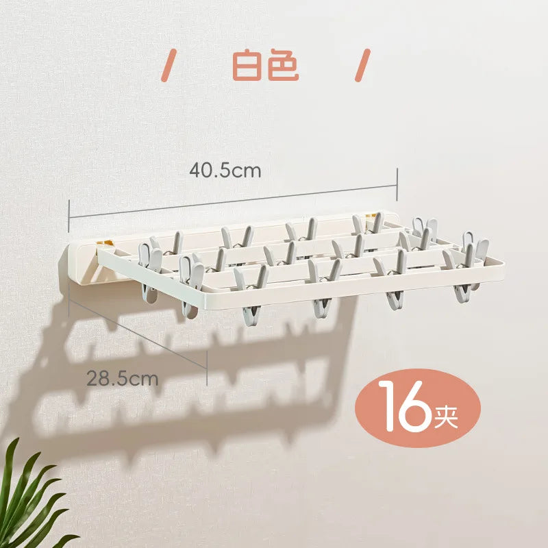 Norvo | Veggemontert Sammenleggbar Tørker AeroFold | Plassbesparende Kles tørker & Håndkleholder | Vindbestandig & Lastbærende | Sammenleggbar