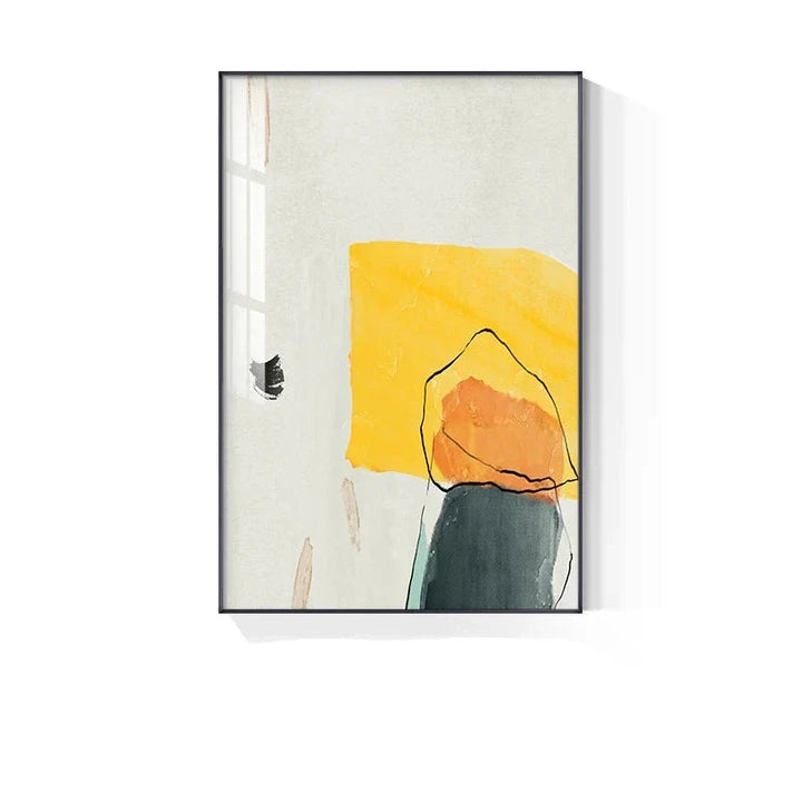 Colorful Minimalist Abstract Wall Art Fine Art Canvas Prints Orange Yellow Black Beige Pictures for Living Room Dining Room Nordic Home Decor | Skanto