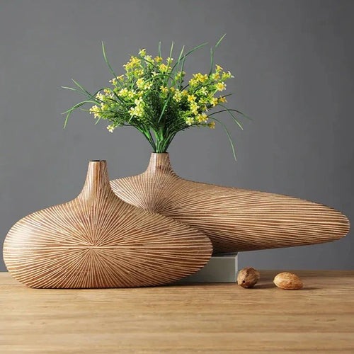 Skanto | ClayAura Sahara Skulpturert Vase | Håndlaget | Moderne Dekor for Hjem | Elegant Design