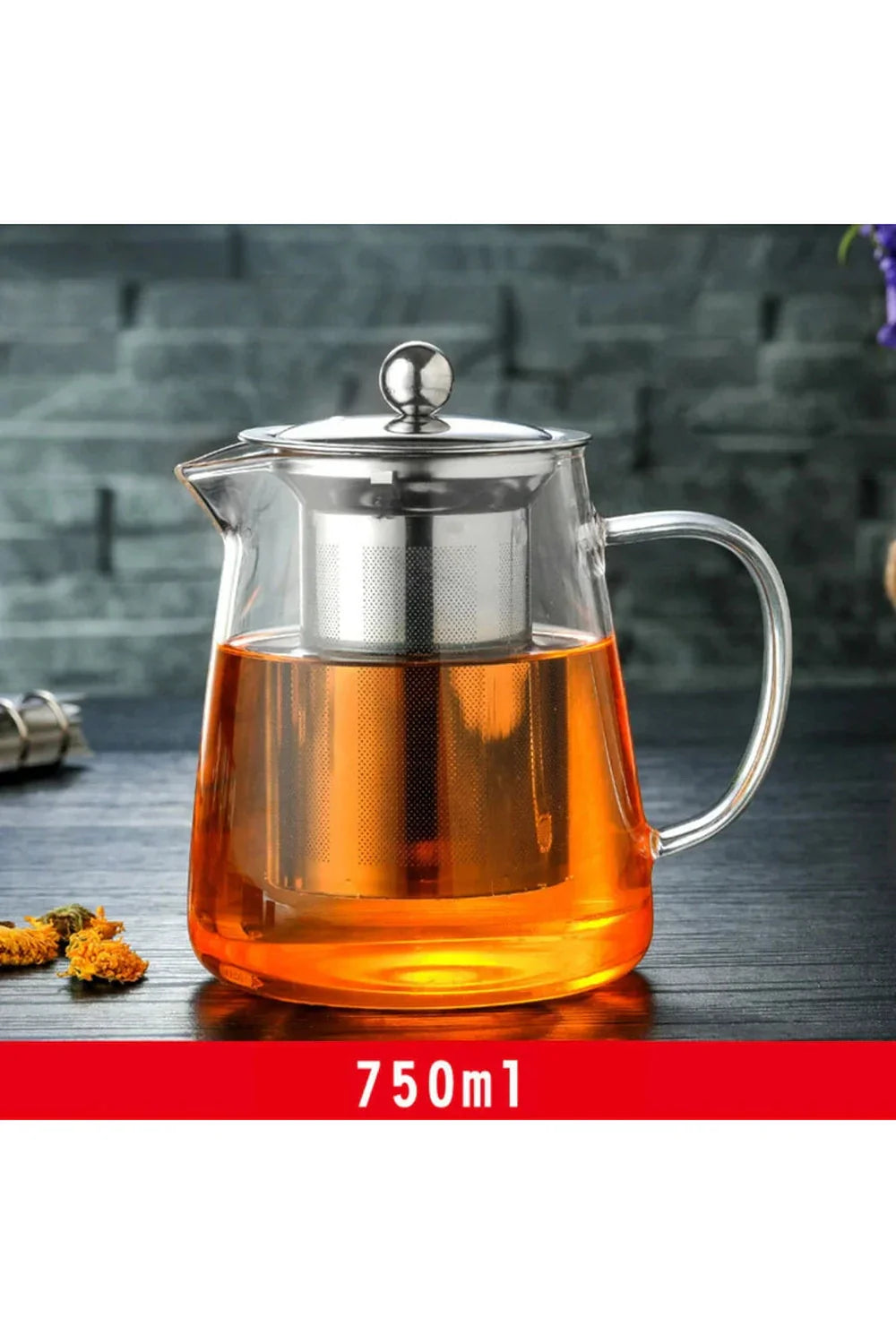 Skanto | Teapot i glass med infuser i rustfritt stål