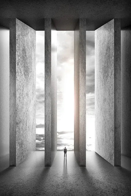 Modern Geometric Architectural Landscape Wall Art Fine Art Canvas Prints Pictures for Studio Home Office Entryway Inspiring Art Decor | Skanto
