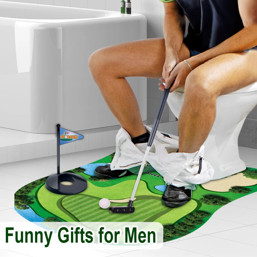 Skanto | Toalett Golf Sett | Morsom Mini Golf Spill for Badet | Perfekt Gave til Menn | Golfinity