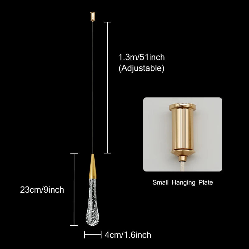 Skanto | Krystall LED Pendellamper: Perfekt for soverom, spisestuer, bar - Vanndråpe Krone, trappen lampe for innredning