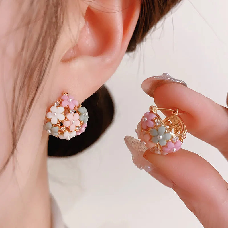 Skanto | Zircon Perle Blomst Elegante Ører