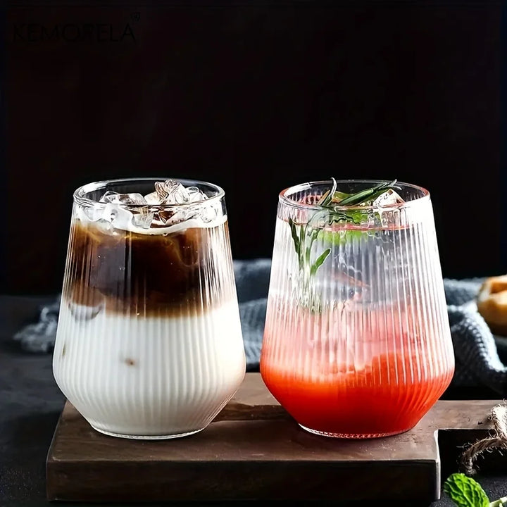 Runde Ribbet Glass 4-Delt Sett Skanto