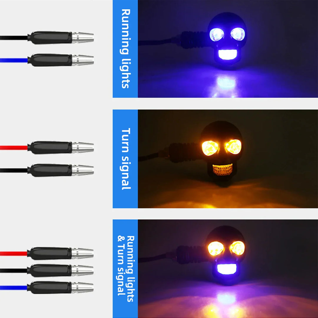 Skanto | Skummel Hodeskalle LED Motorsykkel Signalindikator Lys