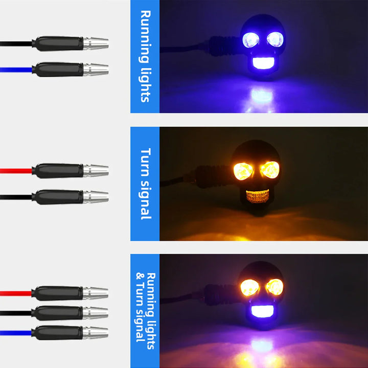 Skanto | Skummel Hodeskalle LED Motorsykkel Signalindikator Lys
