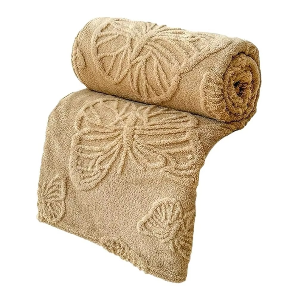 Dobbeltsidig avkjølende teppe med pustende kald effekt og 3D sommerfugl jacquard-design | Skanto