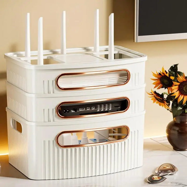 Støvtett Dekorativ Router Oppbevaringsboks Organizer | Skanto