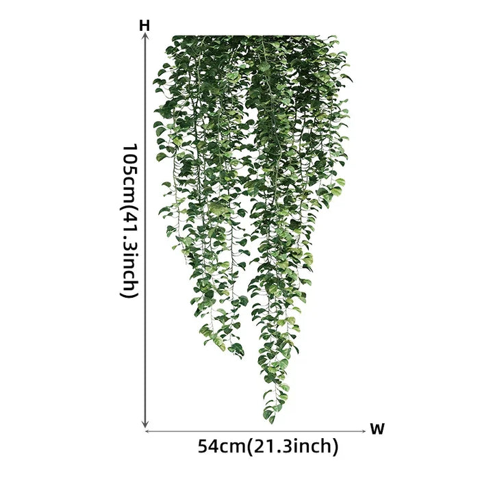 Realistic Green Vine Wall Decal 54x105cm Green Leaves Wall Sticker Removable Peel and Stick PVC Vinyl Mural for Creative DIY Home Decor | Skanto