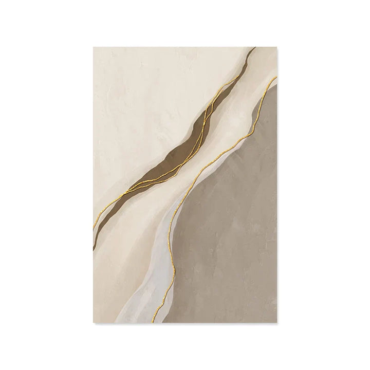 Modern Geometric Abstract Wall Art Prints Gray Beige Brown Canvas Paintings for Living Room Modern Home Interior Decor | Skanto