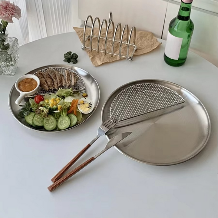 Skanto | Rustfritt Stål Rund Grillserveringsfat