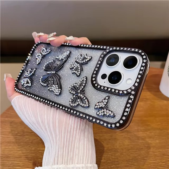Skanto | Luksus Glitter Sommerfugl Rhinestone Sak for iPhone
