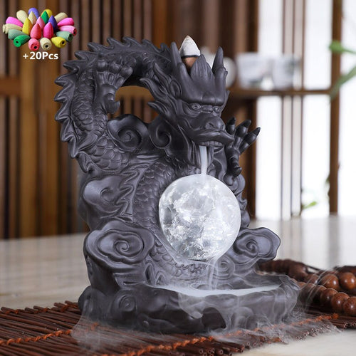 Mystic Dragon Lucky Clay Waterfall Burner | Skanto