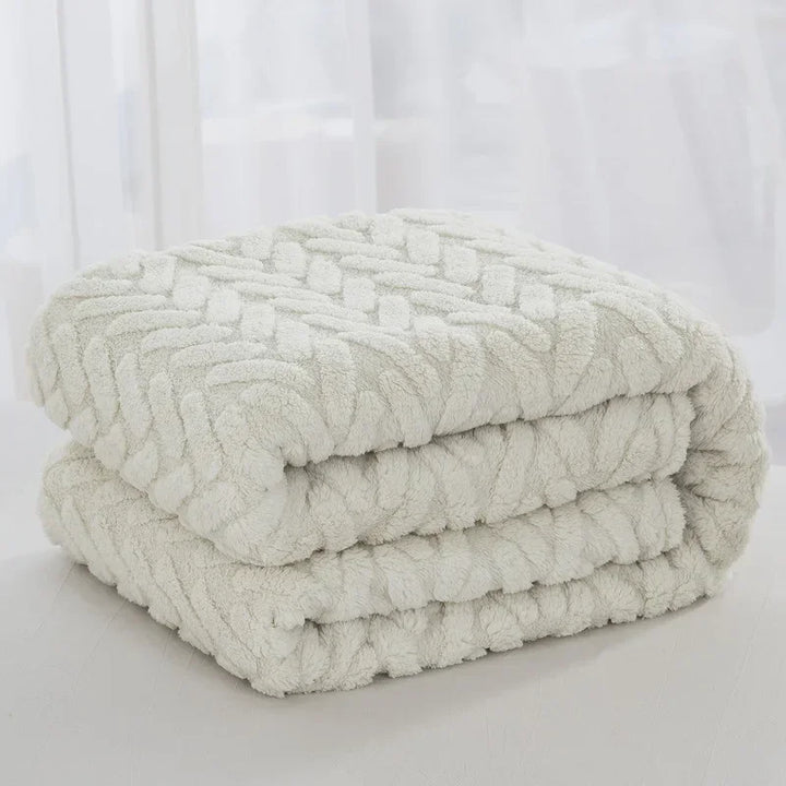Skanto | Jacquard Fleece Teppe CozyWeave | Enkelt Lag & Dobbeltsidig | Myk Tafu & Shu Bomull Fleece | For Høst & Vinter