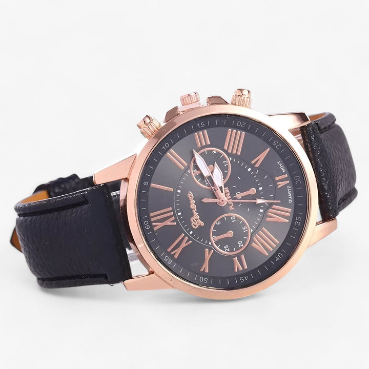 Camille Damenuhr mit wasserdichtem Lederarmbånd, 42mm