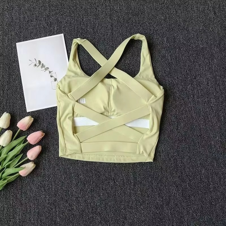 Skanto | Sømløs Sports-BH for kvinner Push Up Yoga og Løp Top