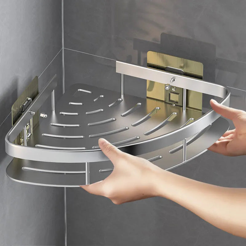 Norvo | Aluminiumlegering Badehylle - Ingen boring Kjøkkenoppbevaring Organizer, Shampoo hylle, Dusjhylle, Enkel installasjon Badeutstyr