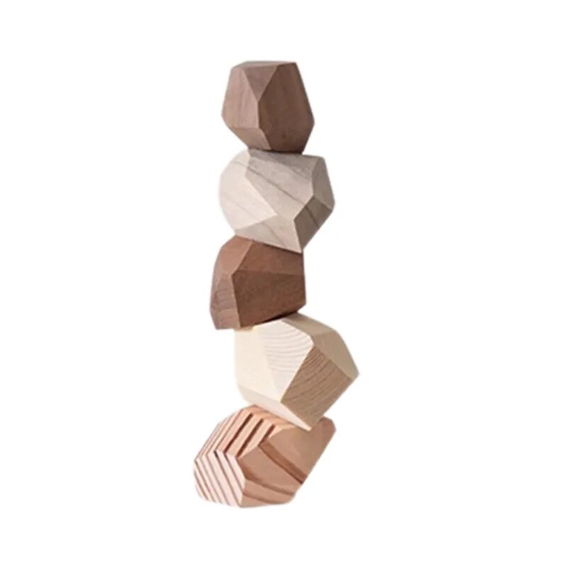 Zen Wood Stone Shape Dekor