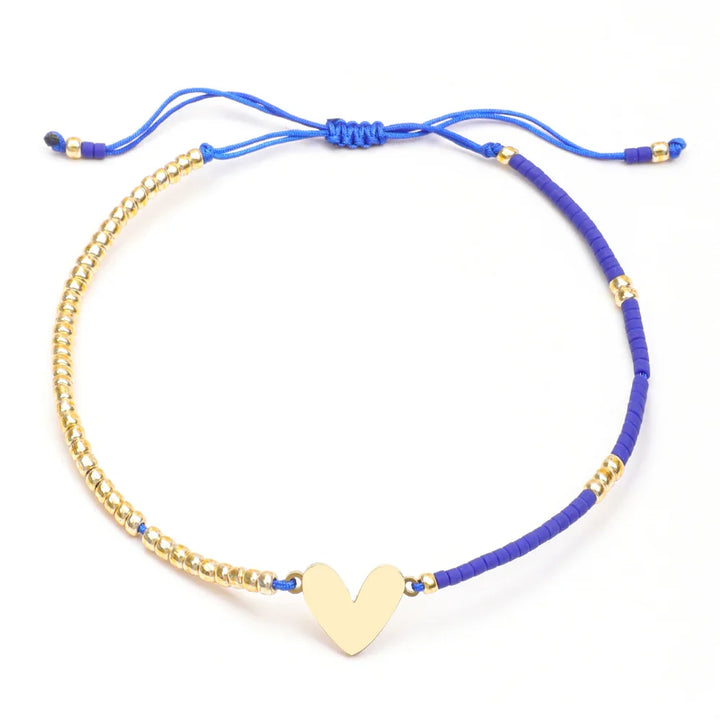 Skanto | Justerbar Delikat Perle Flatt Hjerte Armbånd