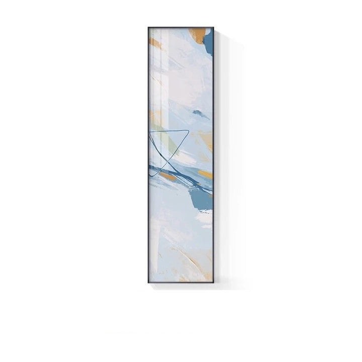 Marble Print Abstract Vertical Format Wall Art Blue Pastel Pink Pictures for Modern Living Room Bedroom Hallway Wall Decor | Skanto