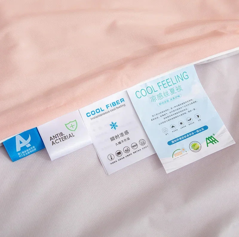 Air Condition Sommer Komforter — Ren Farge Is Silke Kjøleteppe, Lett & Glatt Twin/King Størrelse Quilt | Skanto