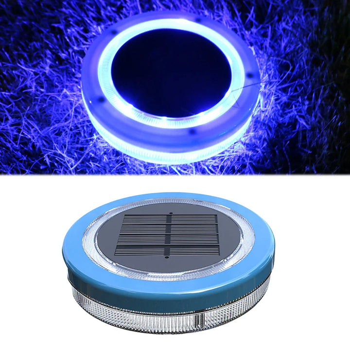 Skanto | AquaGlow Solar Pool Light | Flytende & Vanntett | Blå LED | 11,6×2,5 cm