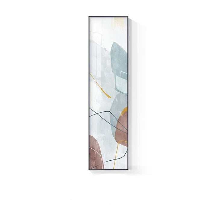 Marble Print Abstract Vertical Format Wall Art Blue Pastel Pink Pictures for Modern Living Room Bedroom Hallway Wall Decor | Skanto