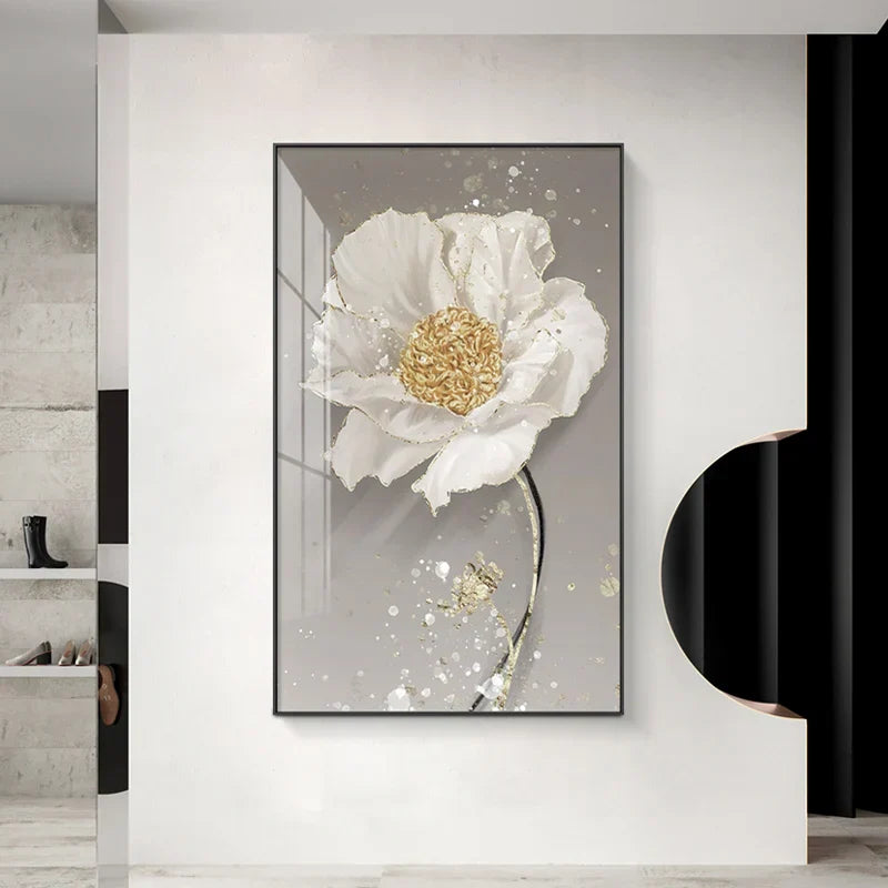 Modern Abstract Painting Splash Flowers Wall Art Fine Art Canvas Prints Posters Elegant Botanical Pictures For Living Room Decor | Skanto