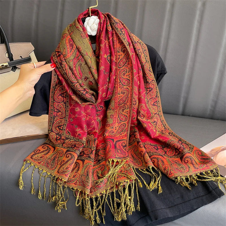 Skanto | Élégancea | Dame skjerf | Cashmere følelse | 70 × 190 cm | Luksus trykk & varm