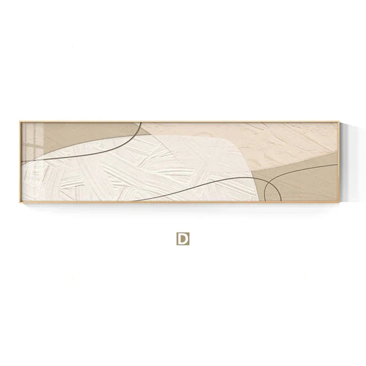 Modern Abstract Wide Format Wall Art Neutral Colors Flowing Lines Fine Art Canvas Prints Pictures for Above Sofa Art for Above Bed | Skanto