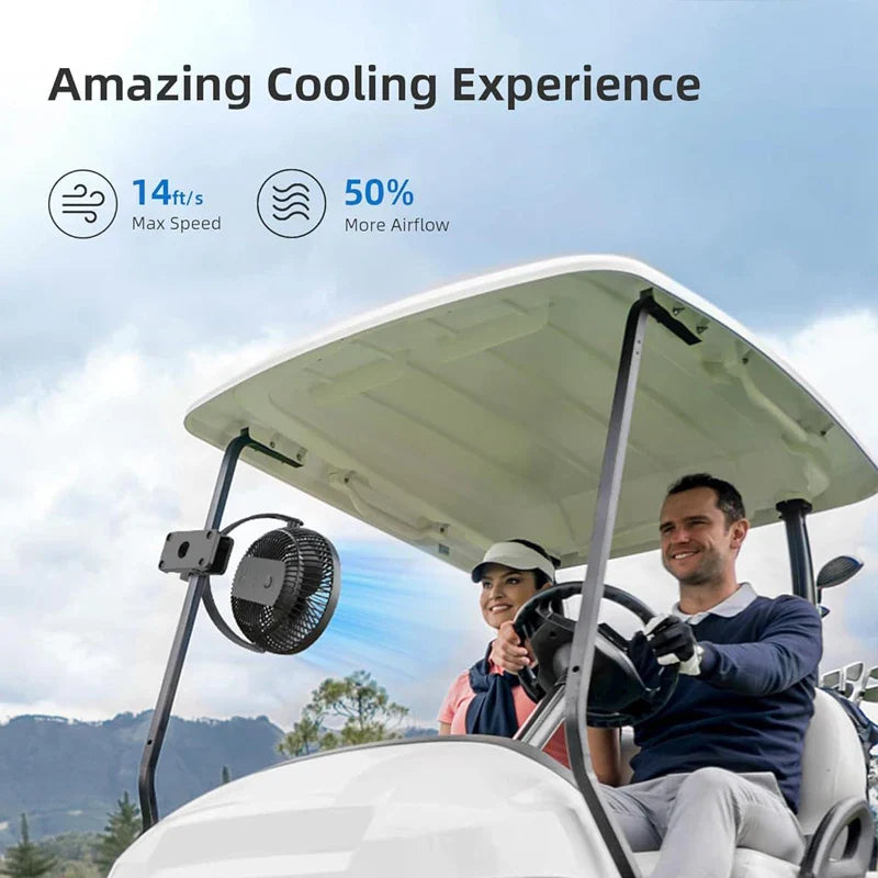 Norvo | Clip-Fan BreeziClip | 8-Inch | Stille & Oppladbar | 10,000 mAh Batteri | For Barnevogner, Camping & Hjem