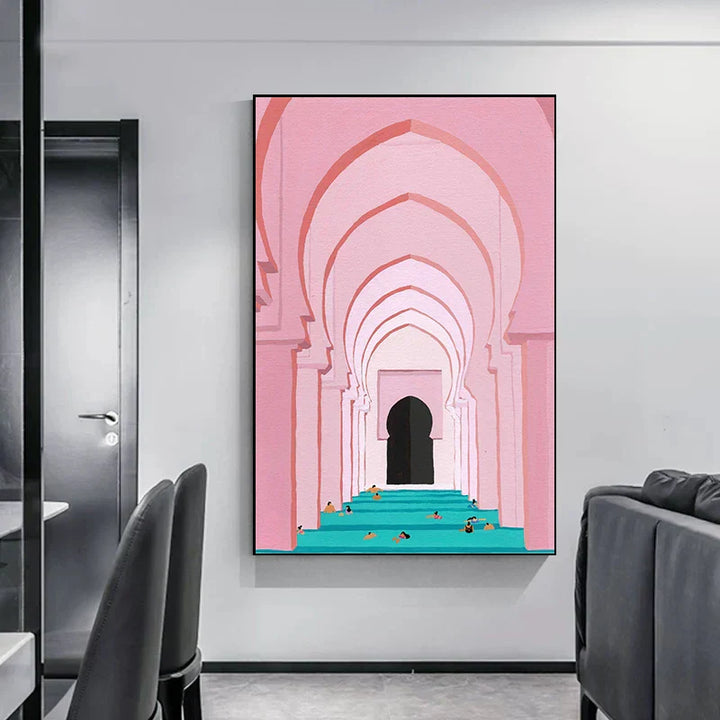 Minimalist Abstract Architectural Wall Art Fine Art Canvas Prints Posters Pictures For Modern Apartment Living Room Home Office Decor | Skanto