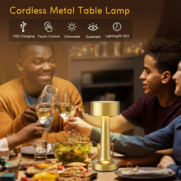 Skanto | Retro LED Berøringssensor Bordlampe - Oppladbar Nattlys for Hjemmet