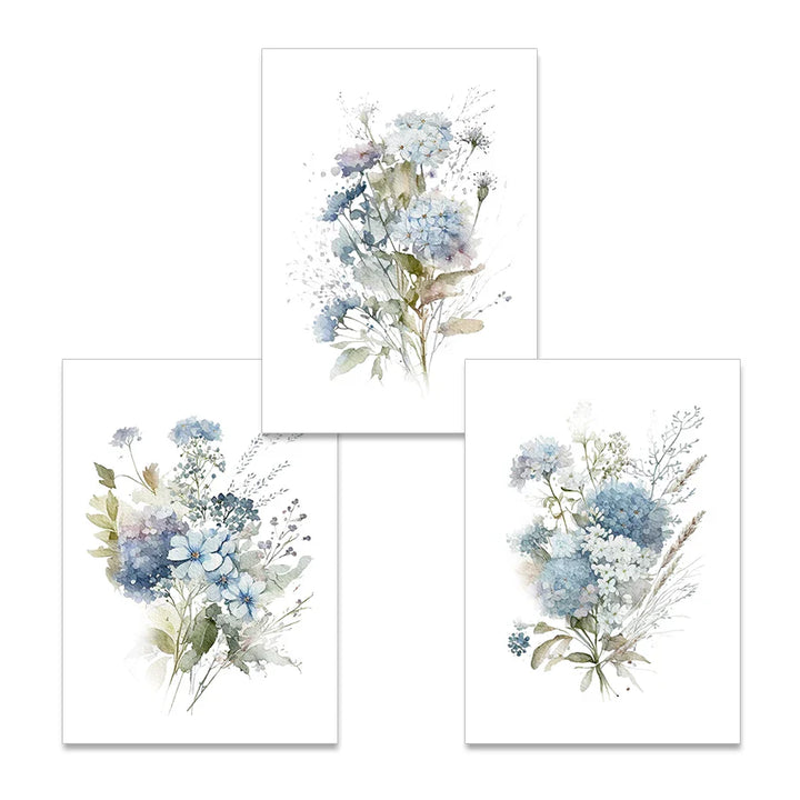 Minimalist Wildflower Watercolor Wall Art Fine Art Canvas Print Botanical Posters Pictures For Living Room Home Decor | Skanto