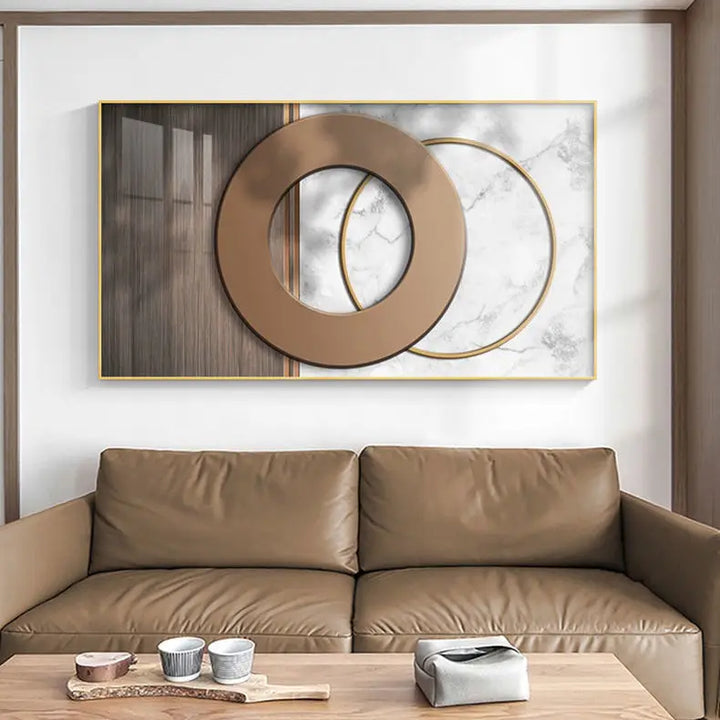 Modern Aesthetic Abstract Sun & Moon Wall Art Fine Art Canvas Prints Pictures for Luxury Loft Living Room Dining Room Lifestyle Art Decor | Skanto