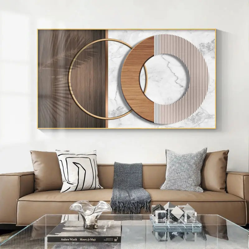 Modern Aesthetic Abstract Sun & Moon Wall Art Fine Art Canvas Prints Pictures for Luxury Loft Living Room Dining Room Lifestyle Art Decor | Skanto