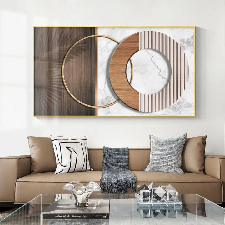 Modern Aesthetic Abstract Sun & Moon Wall Art Fine Art Canvas Prints Pictures for Luxury Loft Living Room Dining Room Lifestyle Art Decor | Skanto
