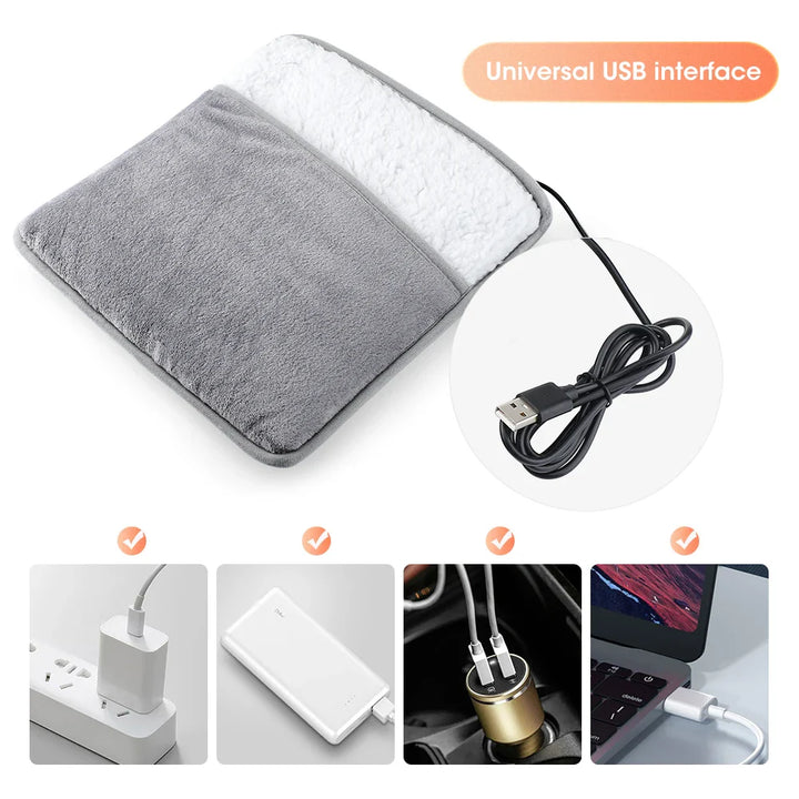 Skanto | WarmStep Elektrisk Fotvarmepad | USB Oppvarmet Fotvarmer | Myk Fleece | Vaskbar & Energisparende